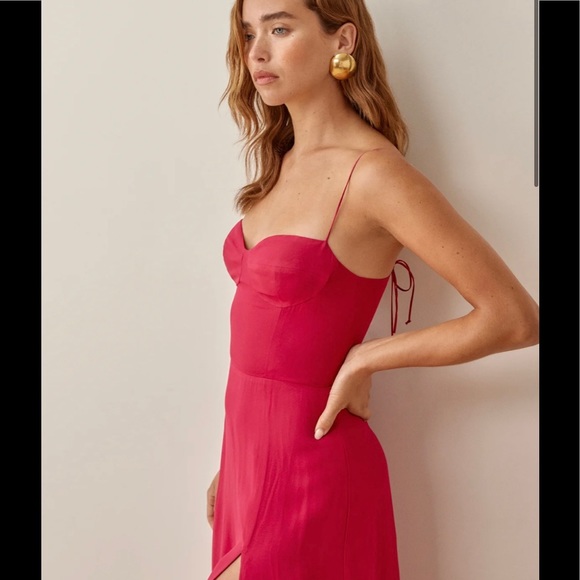 Reformation juliette Dress  Rhubarb authentic - Picture 5 of 10